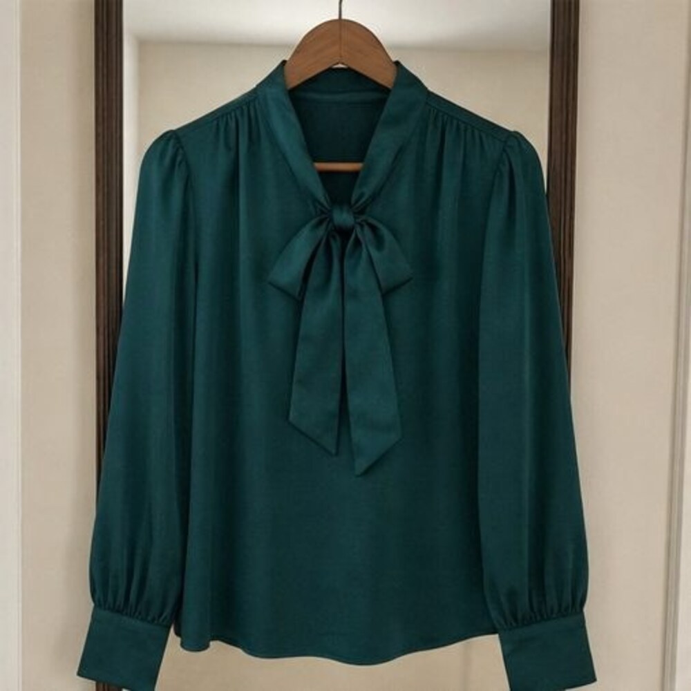 Rust Ruffle Blouse - Picture 1 of 6